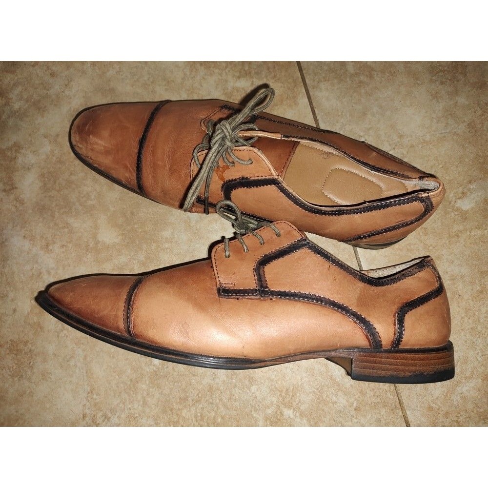 Men's Bar III Dress Oxford Leather Brown Lace up Shoes Size 10.5 M